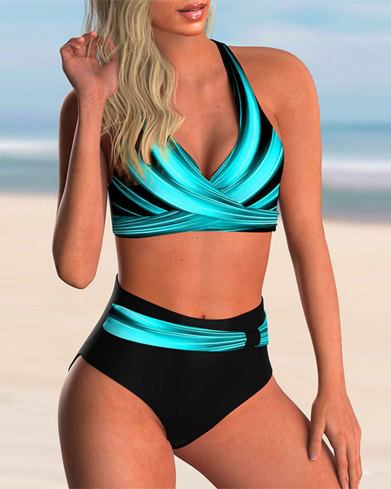 Liliana - Bikini set s krížovým výstrihom a potlačou
