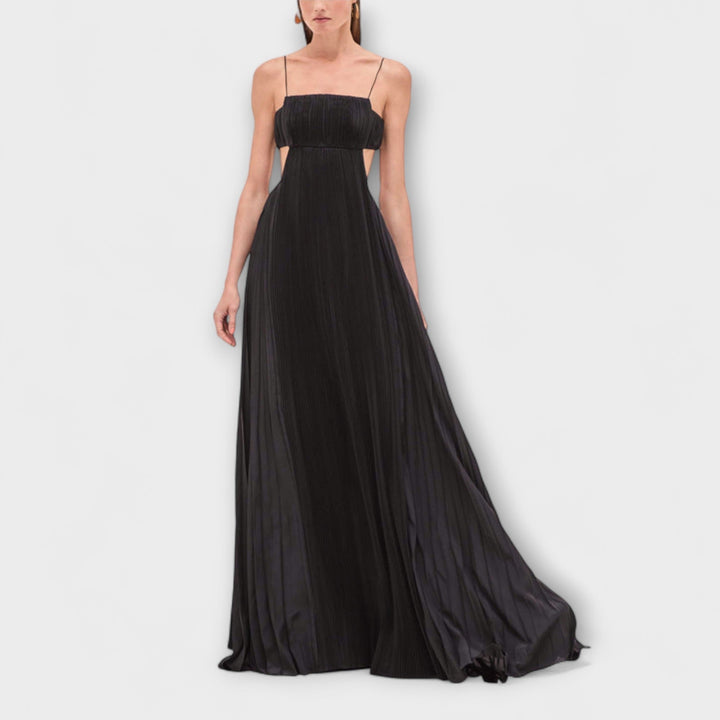 Mireille - Elegantné Maxi Šaty s Plisovaním a Výrezmi