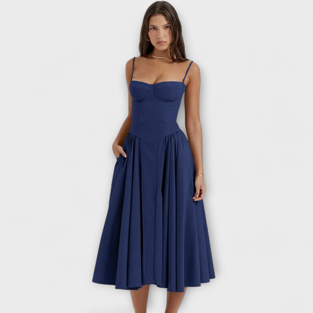 Rosalie - Elegantná bezrukávová korzetová šaty