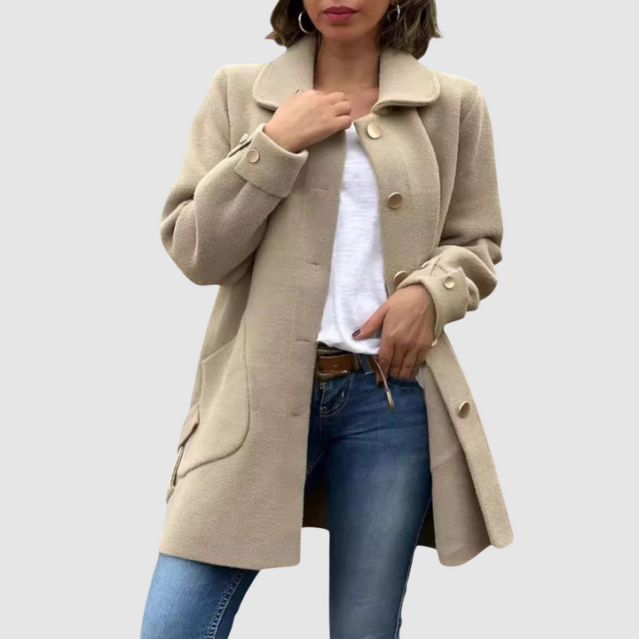 Martina - Klasický oversized kabát s gombami