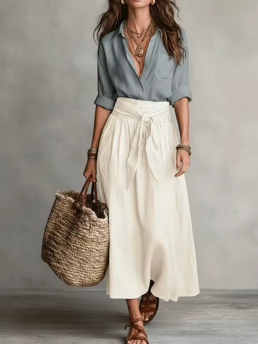 Elara | Elegantný dvojdielny set s midi sukňou