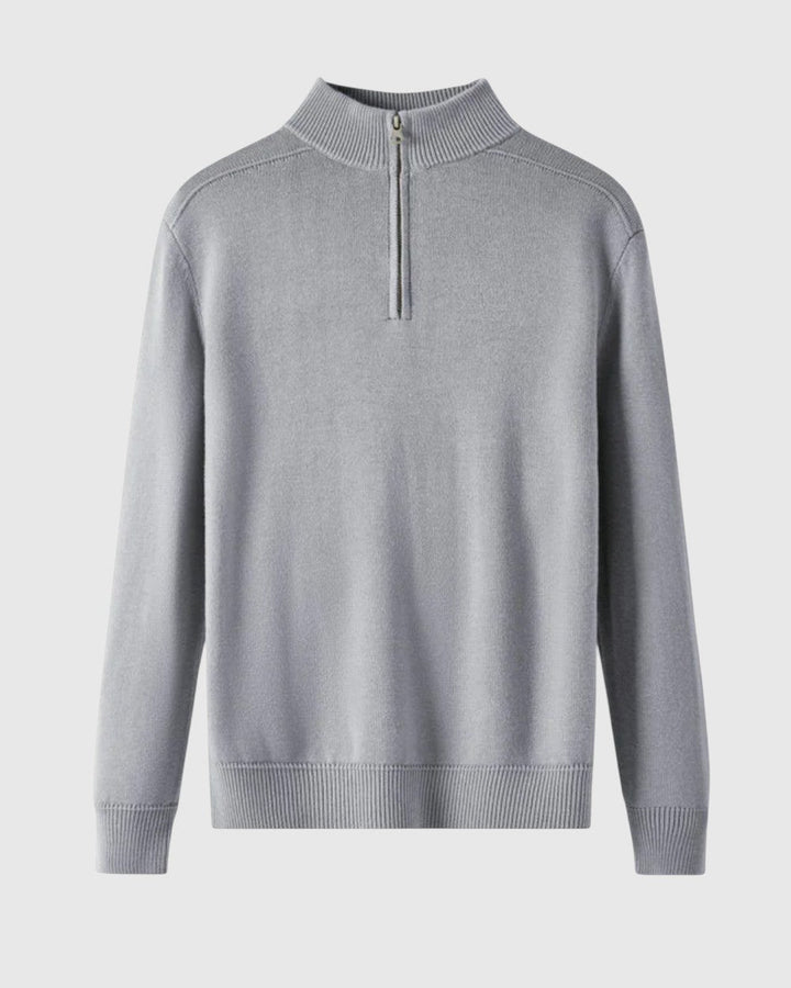 Jenő - Merino vlnený pulóver na zips Capri