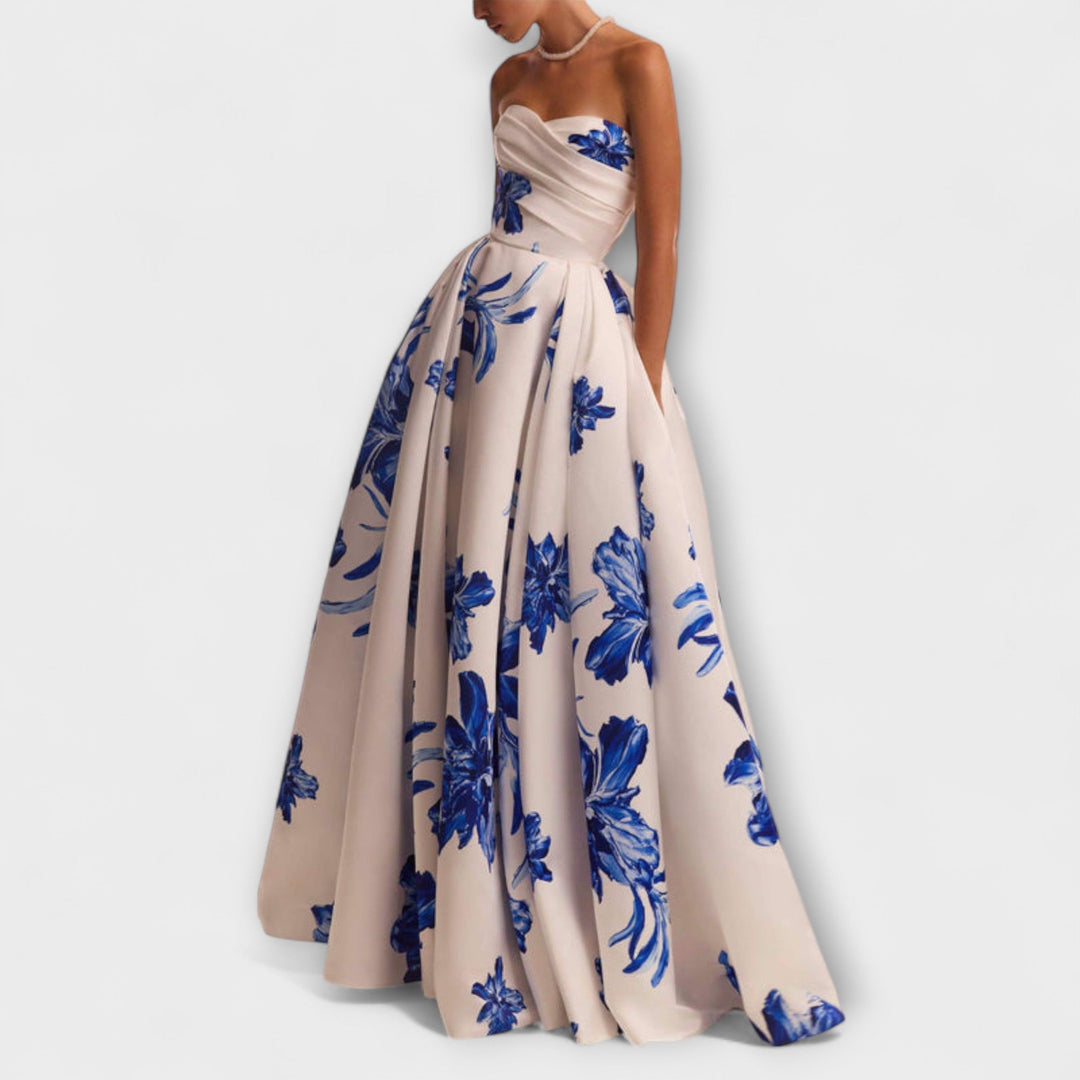 Rosalie - Šik off-shoulder kvetinové maxi šaty