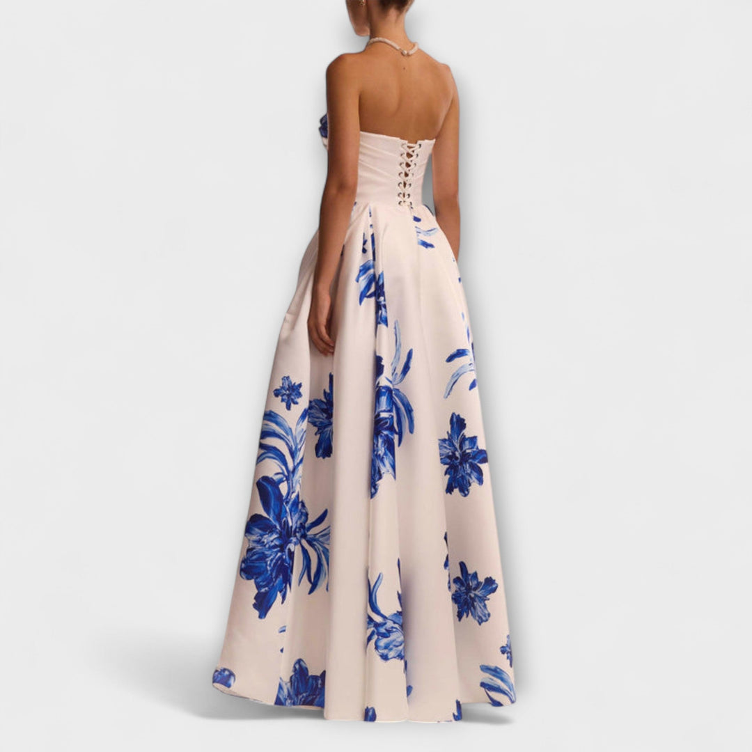 Rosalie - Šik off-shoulder kvetinové maxi šaty