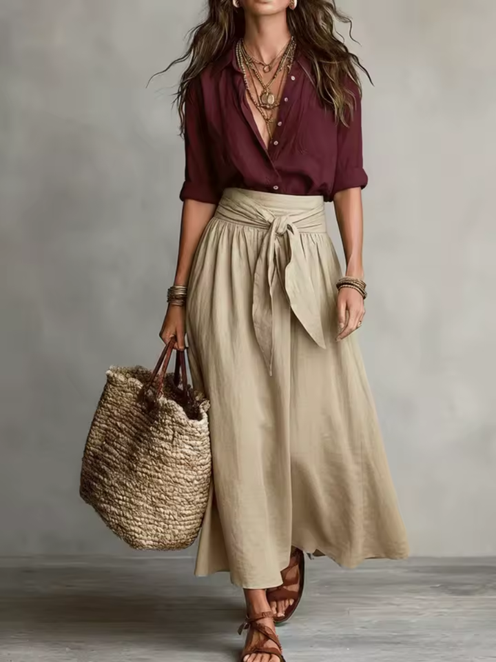 Elara | Elegantný dvojdielny set s midi sukňou