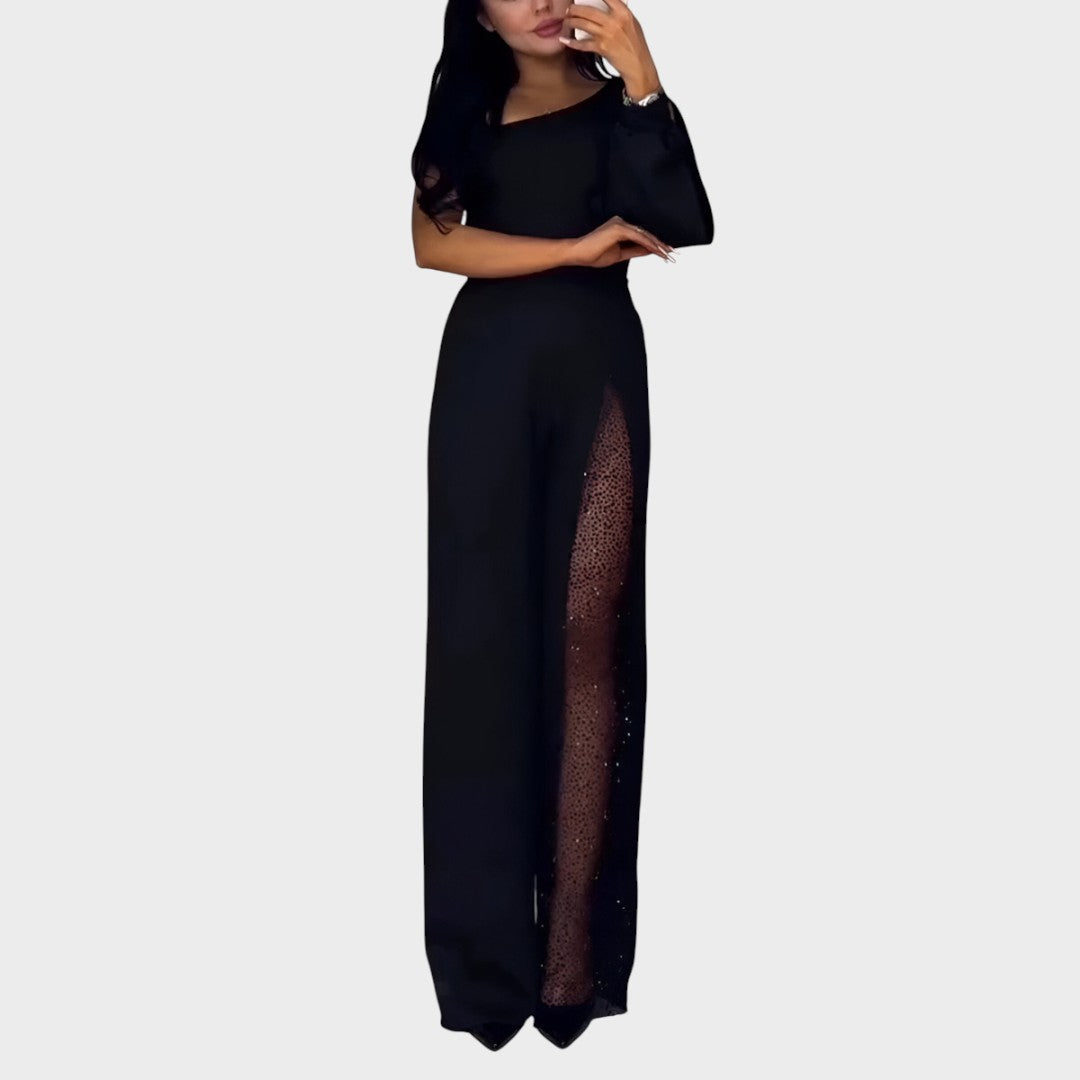 Ines - Moderný kombinézový overal so širokými nohavicami