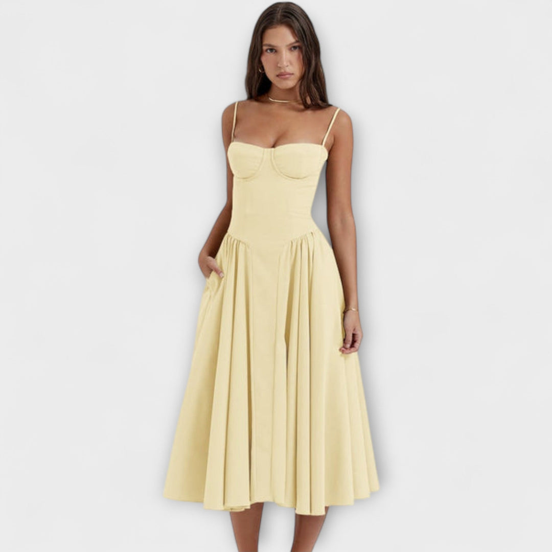 Rosalie - Elegantná bezrukávová korzetová šaty