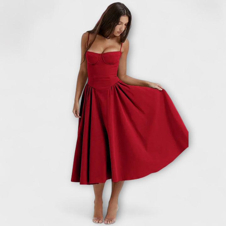 Rosalie - Elegantná bezrukávová korzetová šaty