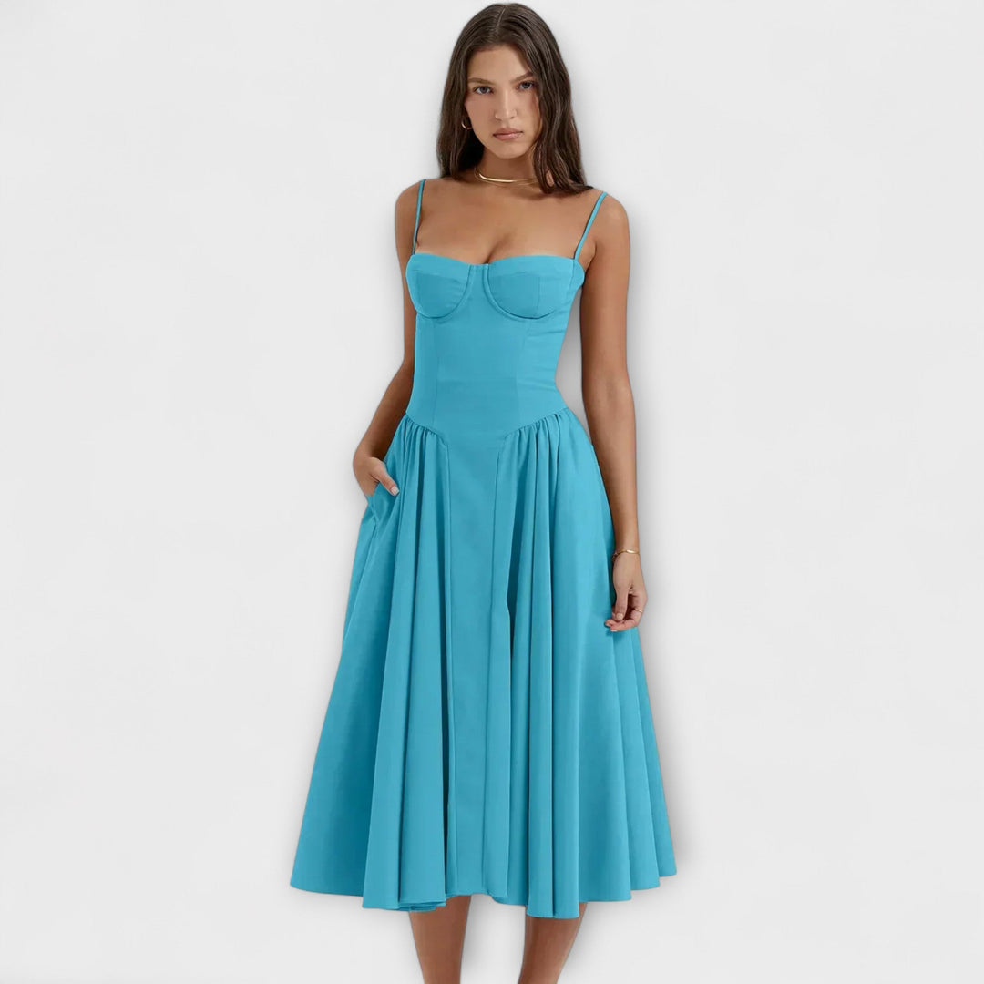 Rosalie - Elegantná bezrukávová korzetová šaty