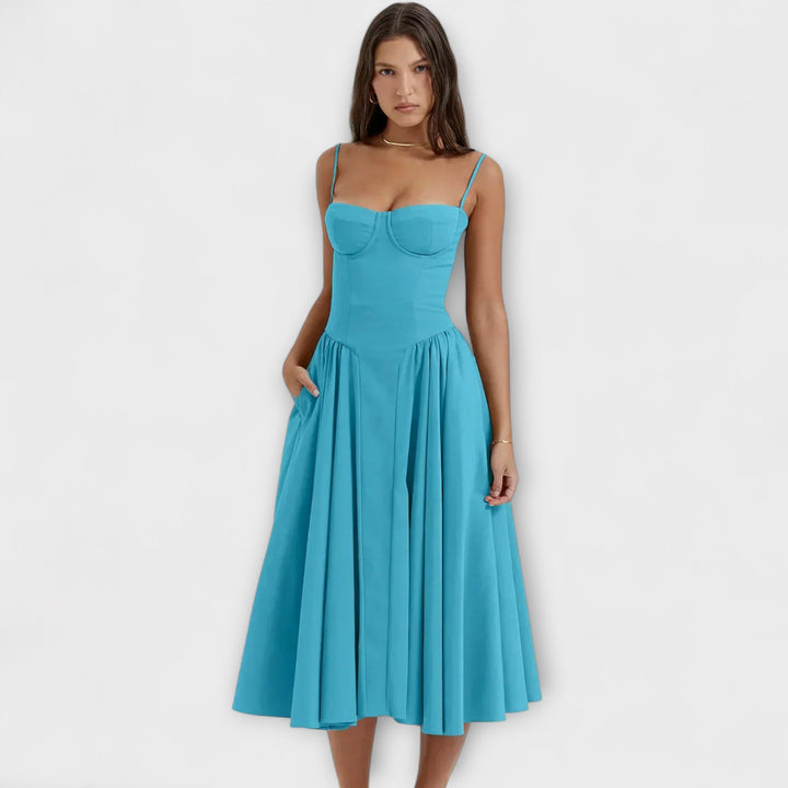 Rosalie - Elegantná bezrukávová korzetová šaty