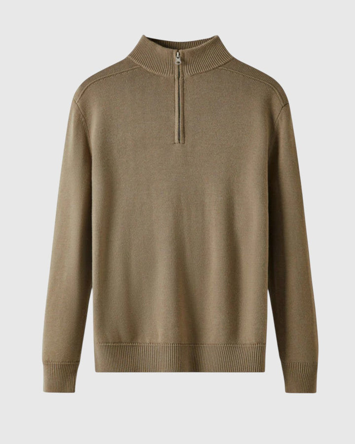 Jenő - Merino vlnený pulóver na zips Capri