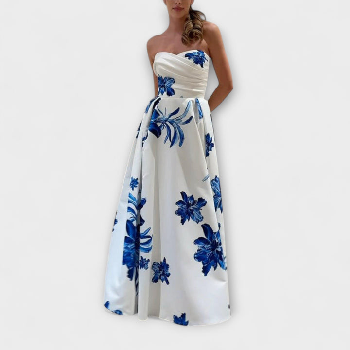 Rosalie - Šik off-shoulder kvetinové maxi šaty