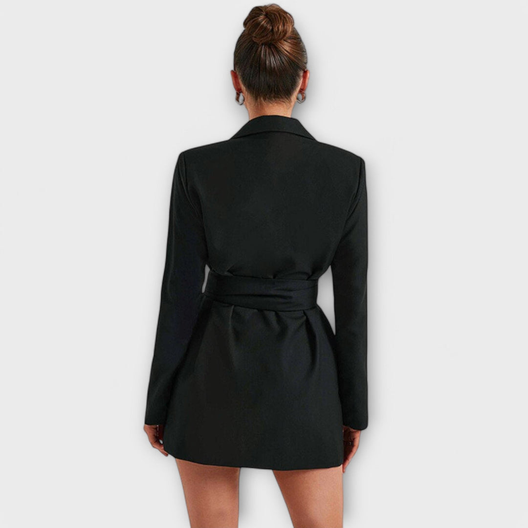 Blazer šaty s V-výstrihom
