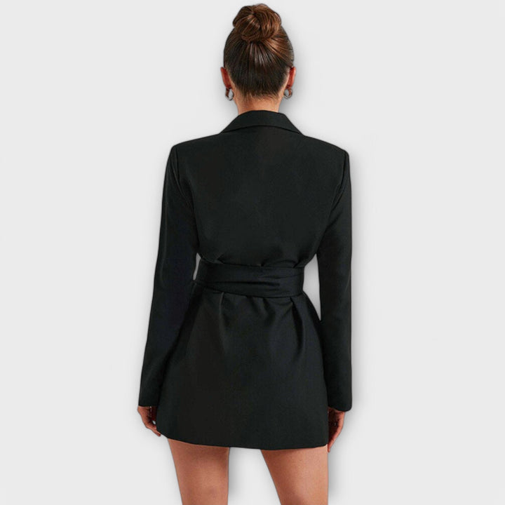 Blazer šaty s V-výstrihom