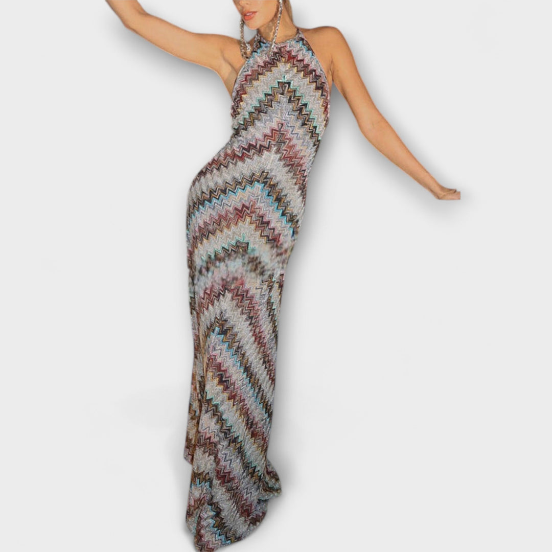 Reese - Jodie pletené šaty s farebným herringbone vzorom