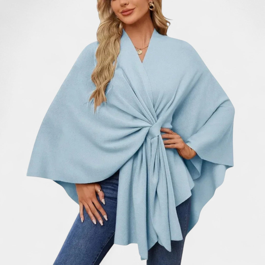 Daniela – Elegantný padací pončo s uzlom