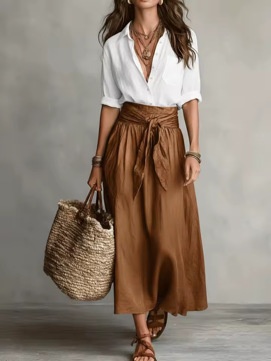 Elara | Elegantný dvojdielny set s midi sukňou