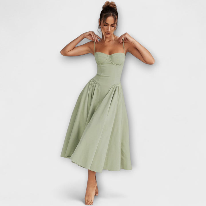 Rosalie - Elegantná bezrukávová korzetová šaty