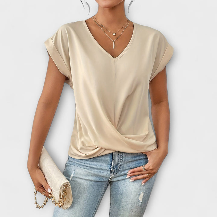 Eloise - Top s V-výstrihom a detailom uzla