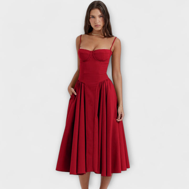 Rosalie - Elegantná bezrukávová korzetová šaty