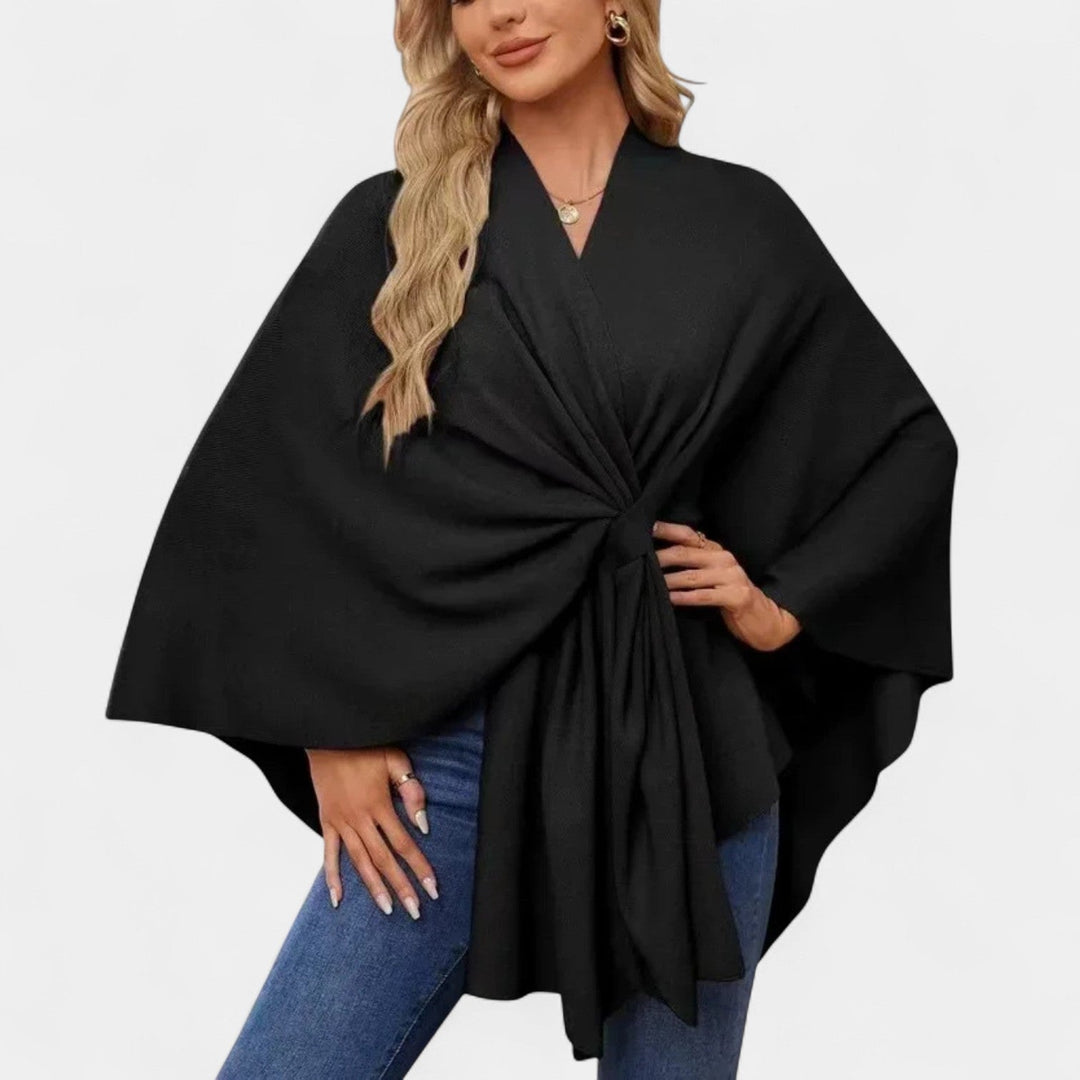 Daniela – Elegantný padací pončo s uzlom