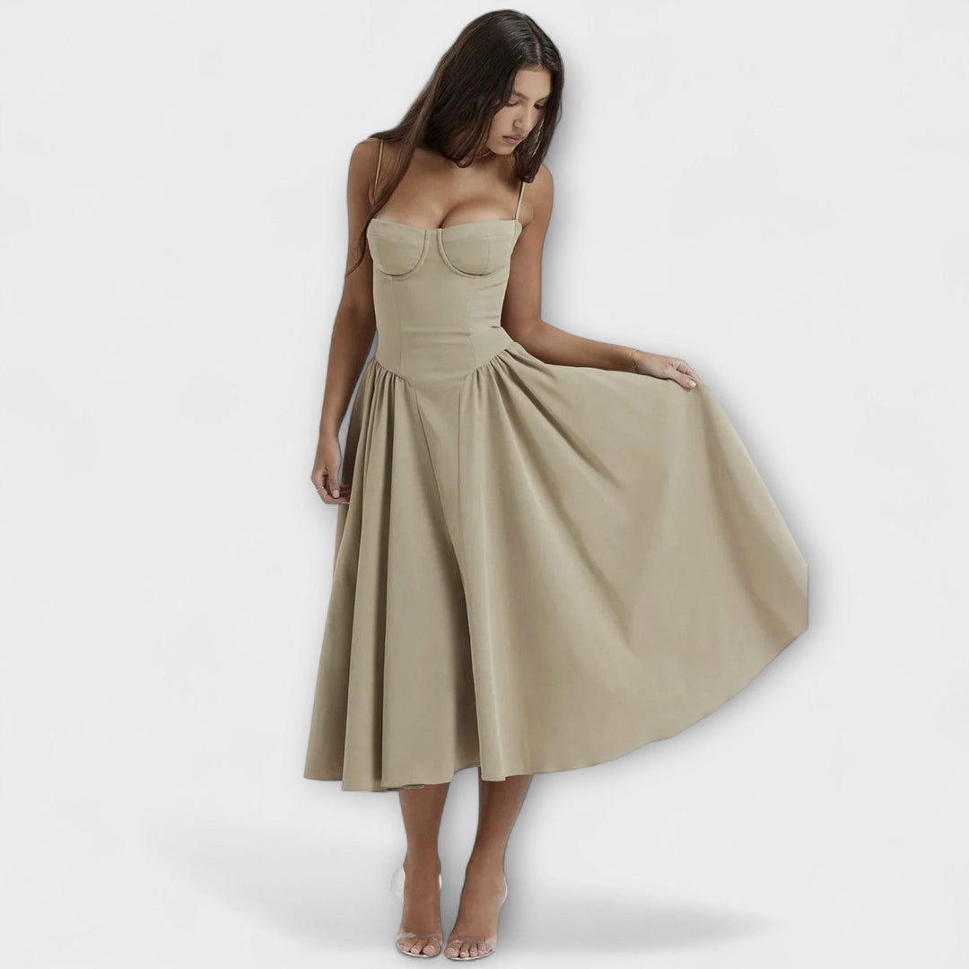 Rosalie - Elegantná bezrukávová korzetová šaty