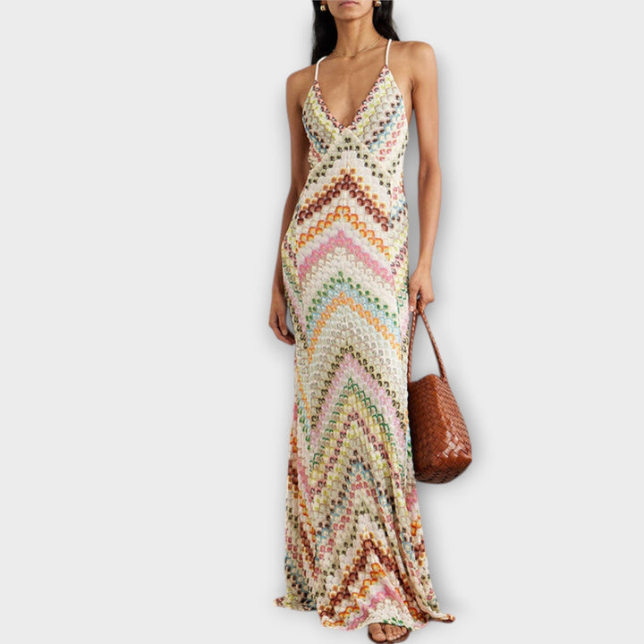 Remi - Maxi šaty s farebným herringbone vzorom od Missoni