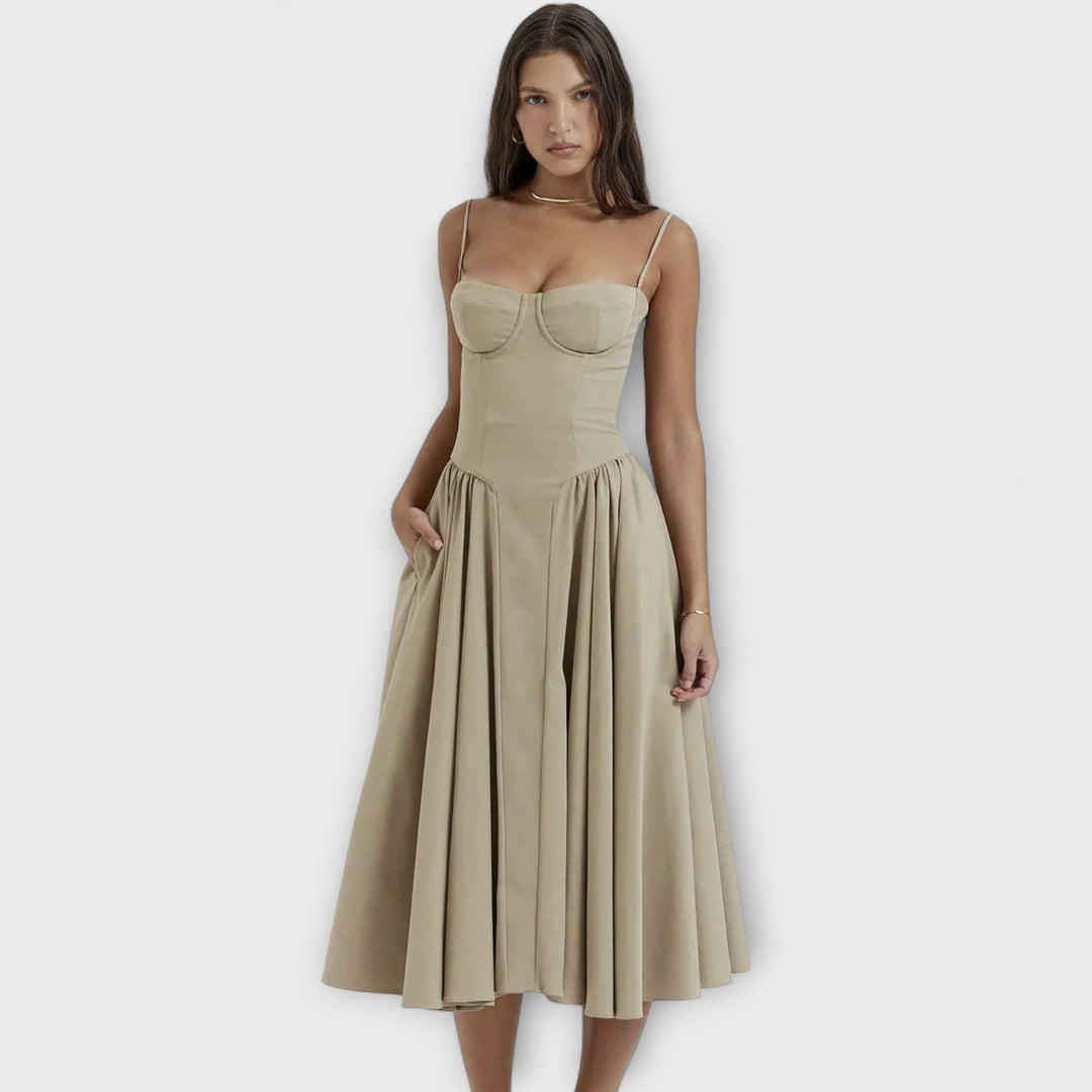 Rosalie - Elegantná bezrukávová korzetová šaty