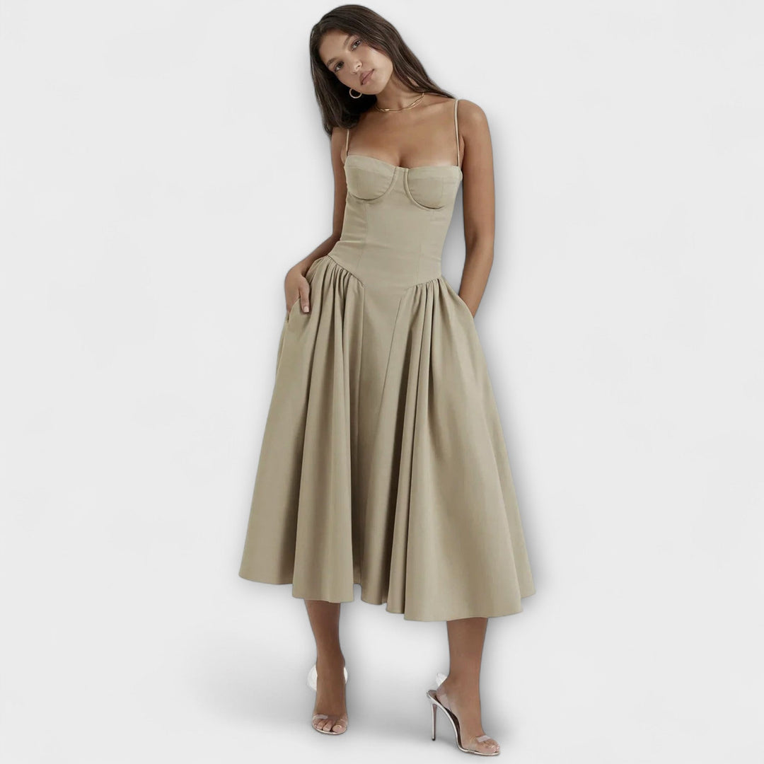 Rosalie - Elegantná bezrukávová korzetová šaty