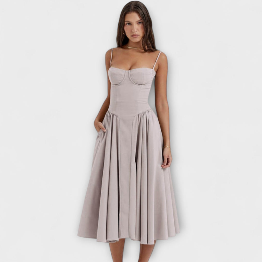 Rosalie - Elegantná bezrukávová korzetová šaty