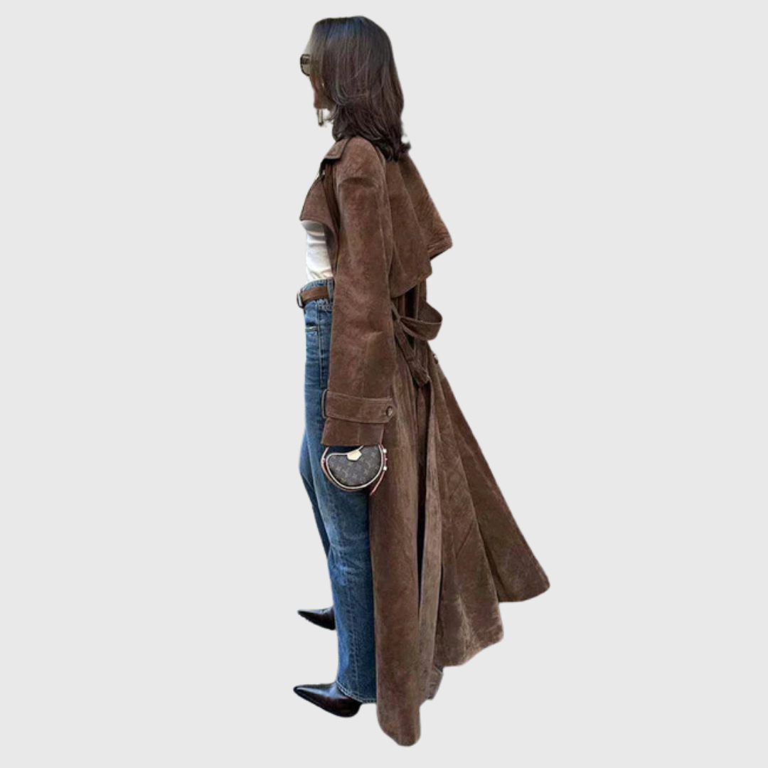 Veronika – Elegantný semiš trenčkot