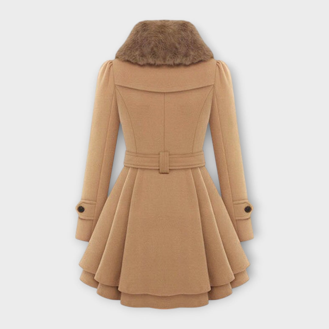 Emma - Elegantný kabát s umelým kožušinou