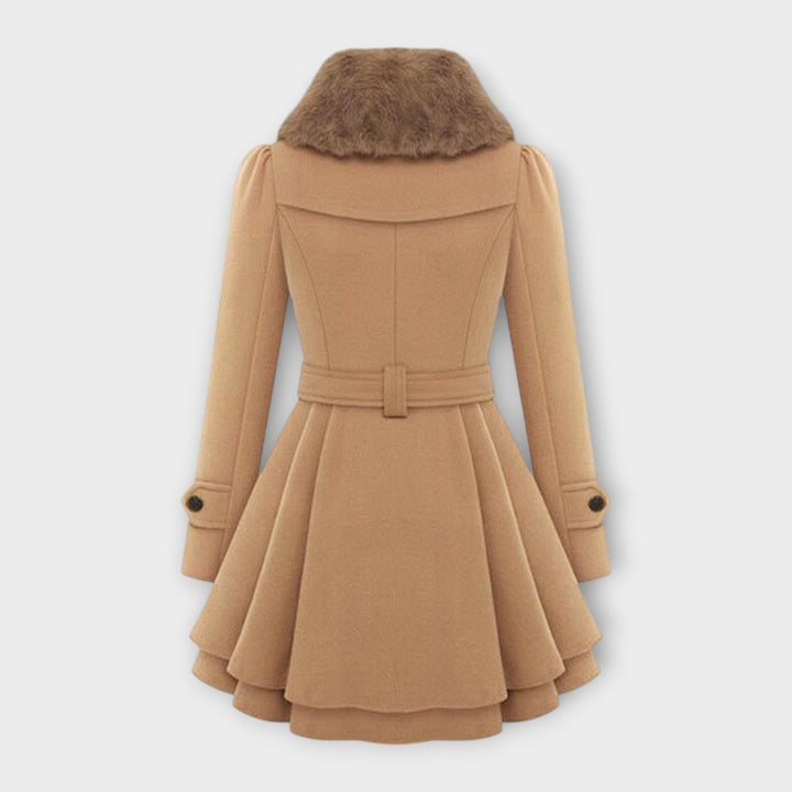 Emma - Elegantný kabát s umelým kožušinou