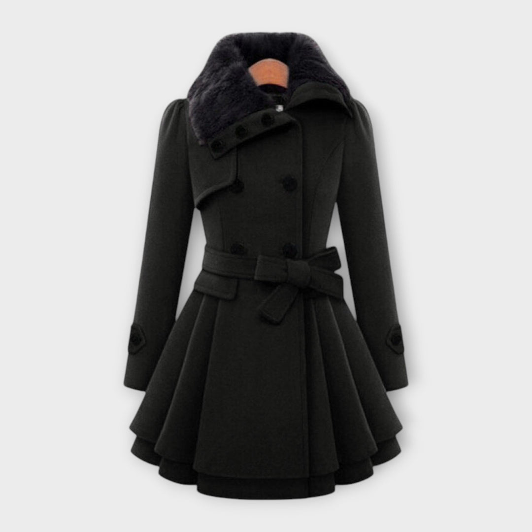 Emma - Elegantný kabát s umelým kožušinou