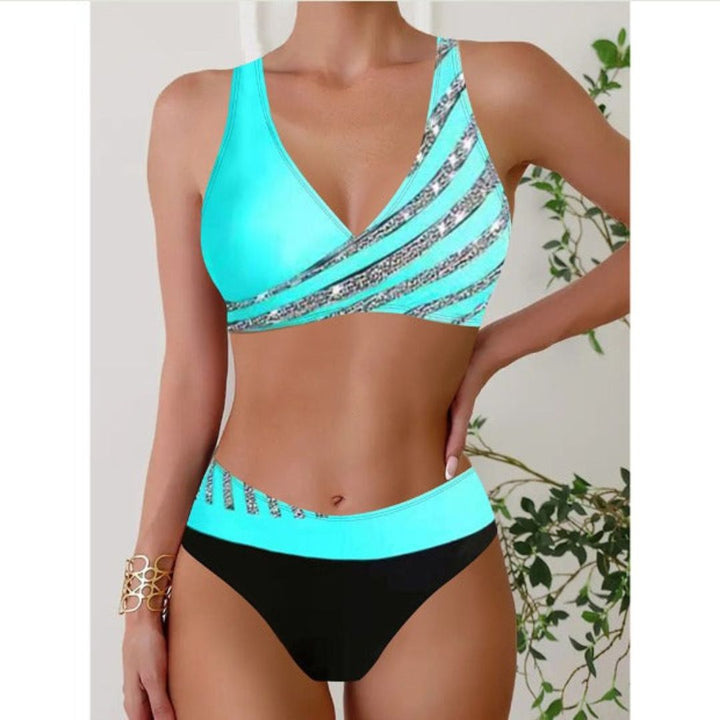 Zoë – Halter-štýlový potlačený bikiny top