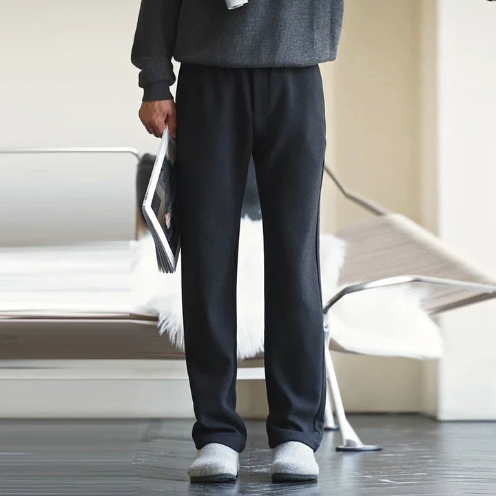 Milan - Jiro – Vlněné pletené slim fit nohavice