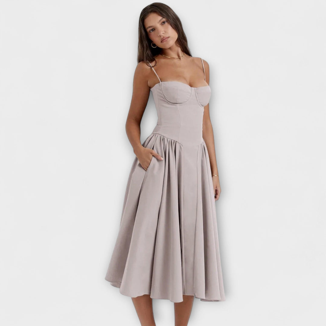 Rosalie - Elegantná bezrukávová korzetová šaty