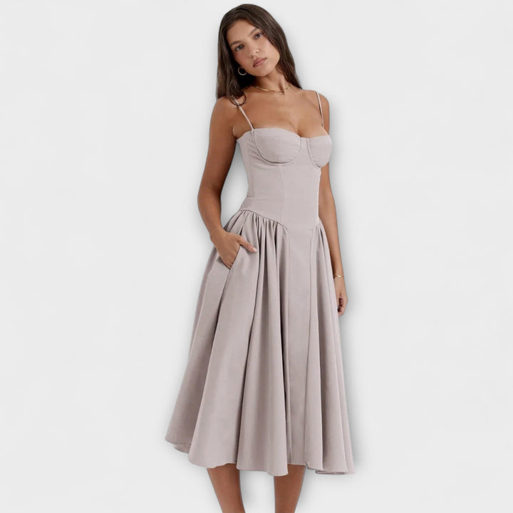 Rosalie - Elegantná bezrukávová korzetová šaty
