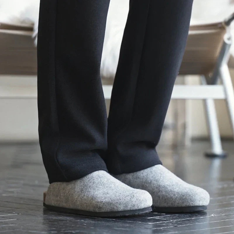 Milan - Jiro – Vlněné pletené slim fit nohavice