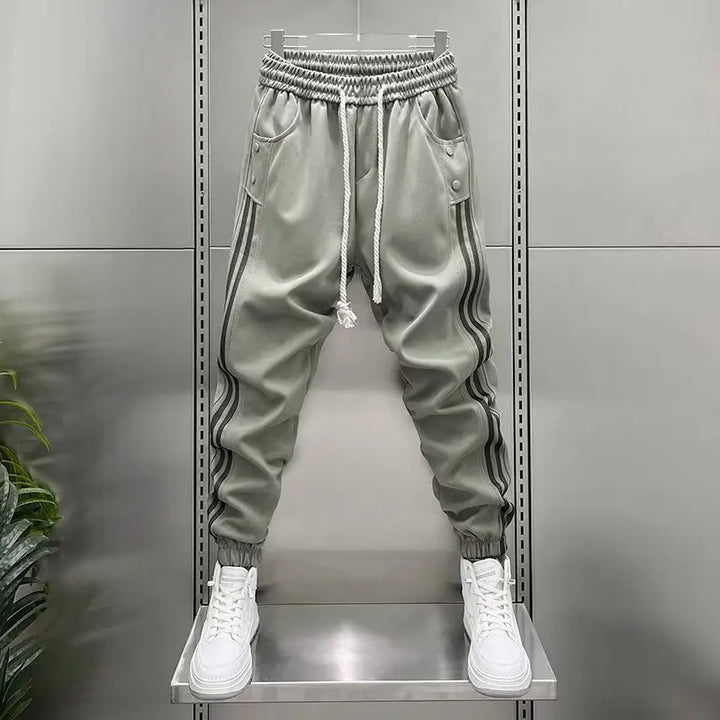 Miroslav - Pruhované elastické jogger nohavice