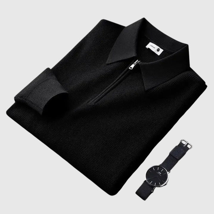 Ákos - Elegantný pánsky pulóver so zipsom