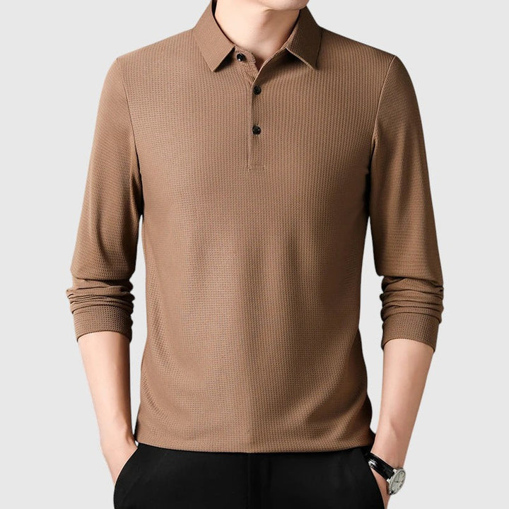 Lászlóffy - Elegantná pánska dlhá rukávová polo košeľa