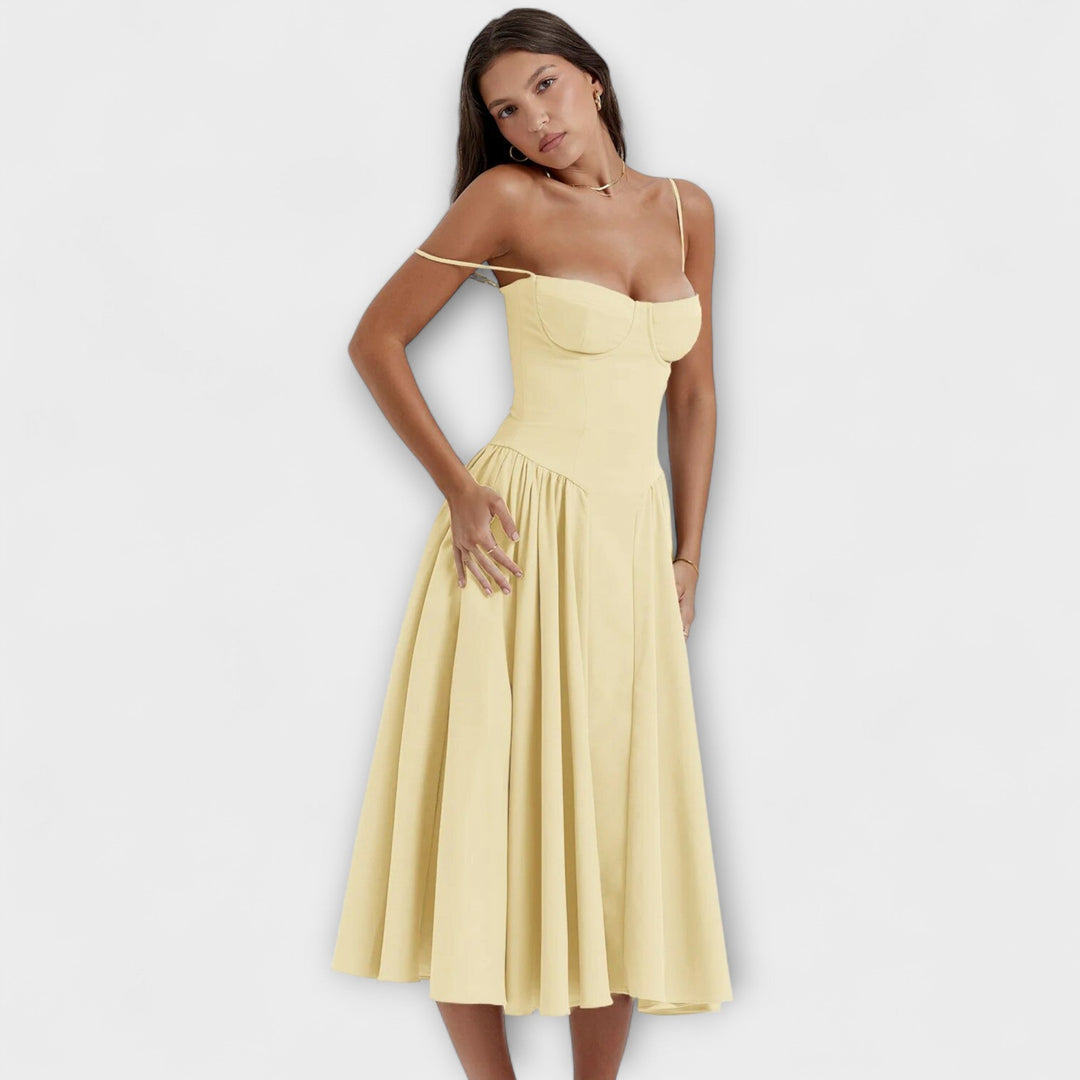 Rosalie - Elegantná bezrukávová korzetová šaty