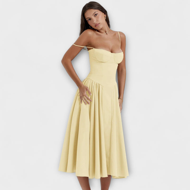 Rosalie - Elegantná bezrukávová korzetová šaty