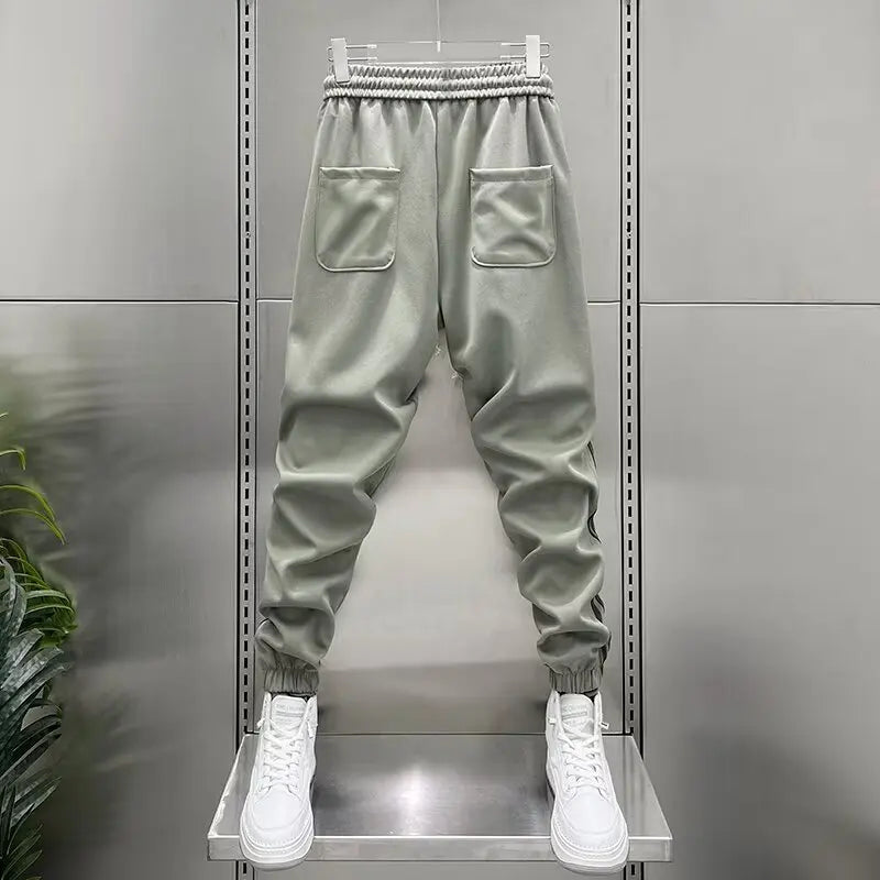 Miroslav - Pruhované elastické jogger nohavice