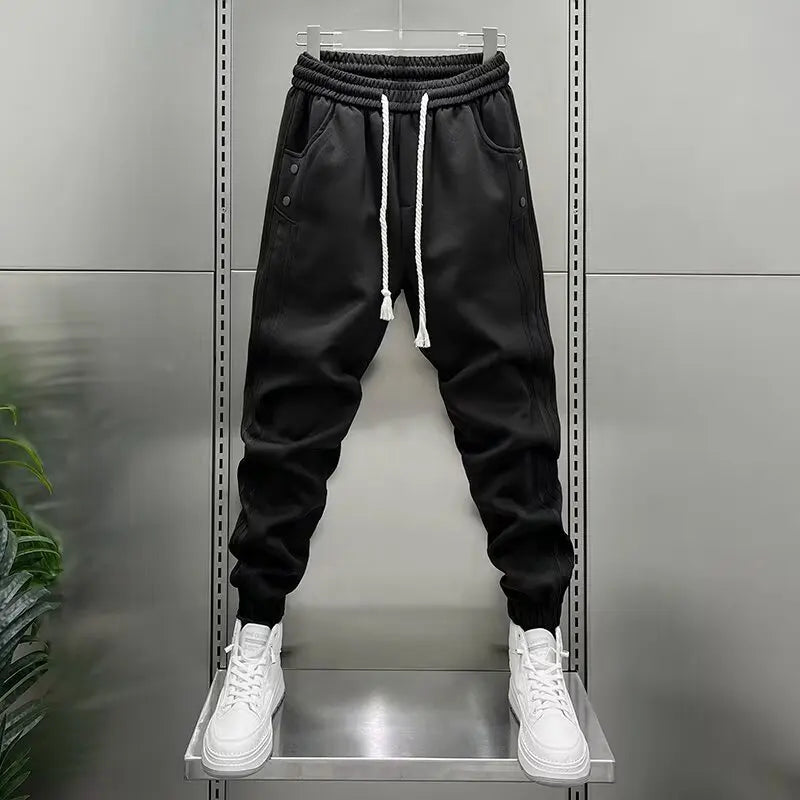 Miroslav - Pruhované elastické jogger nohavice