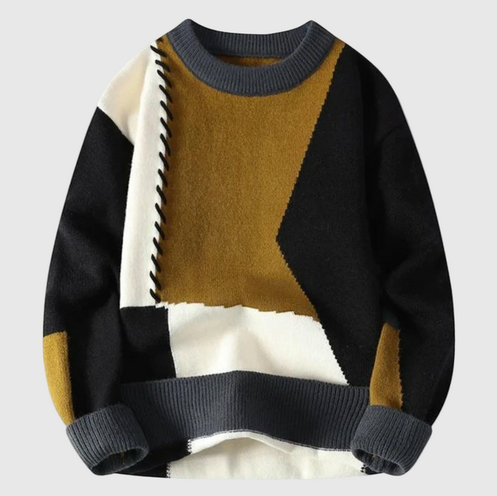 Jordán – Pletený sveter s patchwork vzorom