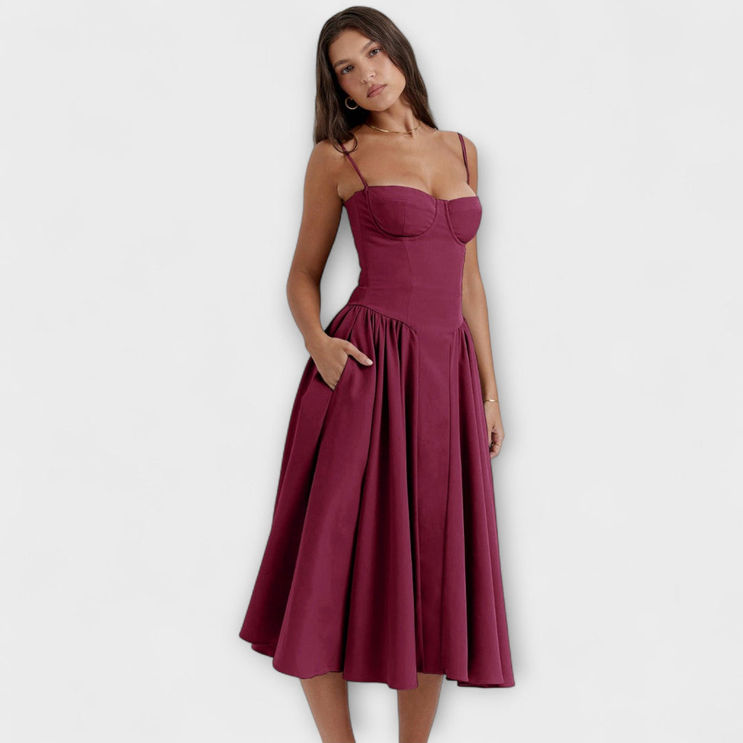 Rosalie - Elegantná bezrukávová korzetová šaty