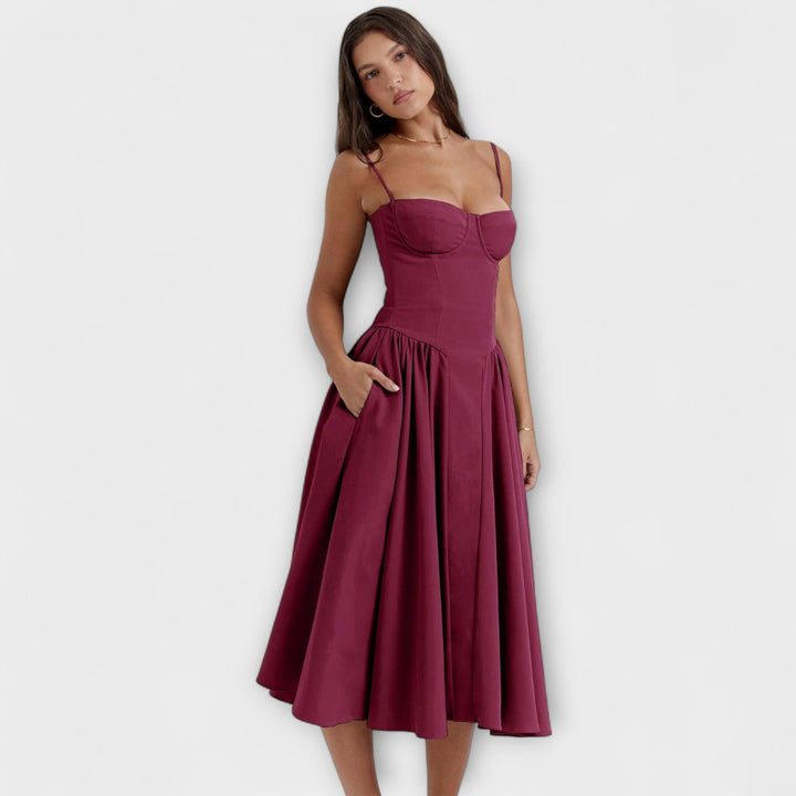 Rosalie - Elegantná bezrukávová korzetová šaty