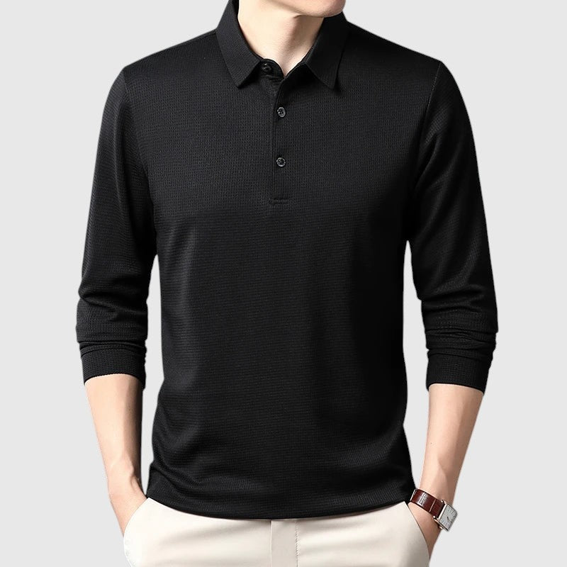 Lászlóffy - Elegantná pánska dlhá rukávová polo košeľa